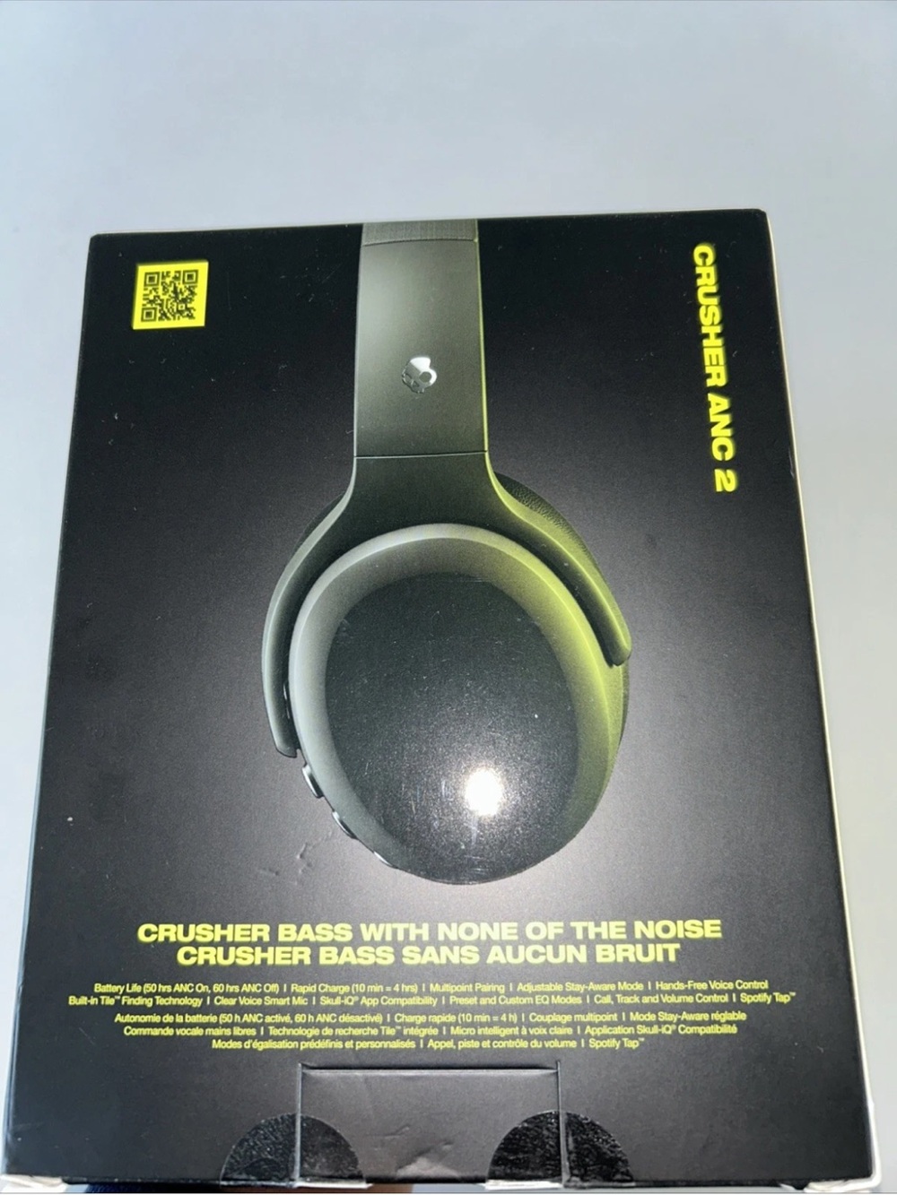 Skullcandy Crusher ANC 2 Wireless Bluetooth Headphones Black, Noise-Cancelling